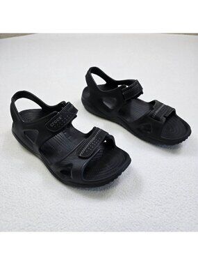 Crocs M10 Mens Sandals Black Comfort Adjustable Straps Lightweight